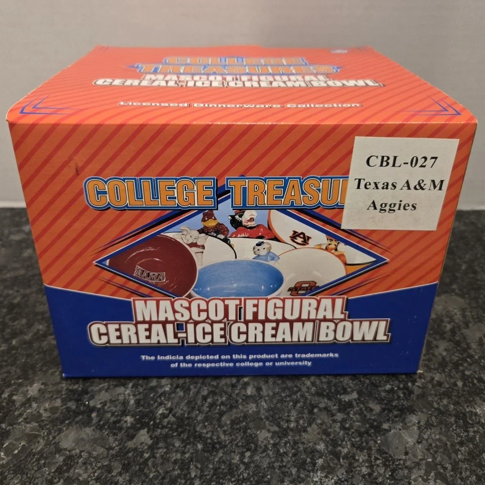 College Treasures Texas A&M Aggies Mascot Figural‎ Cereal/Ice Cream Bowl